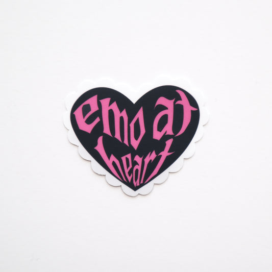 Emo at Heart Vinyl Sticker (Dark)