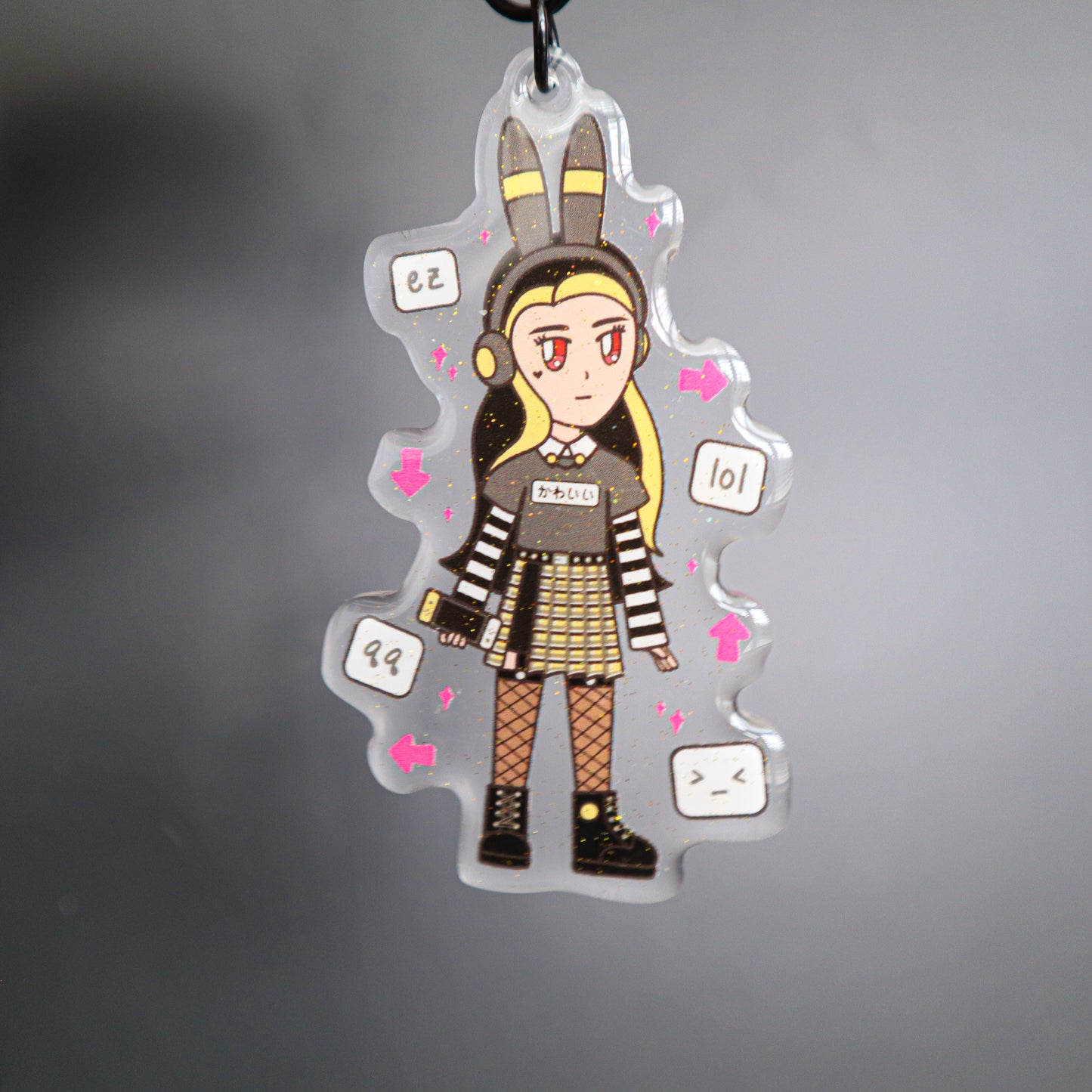 E-Girl Espie Glitter Acrylic Keychain