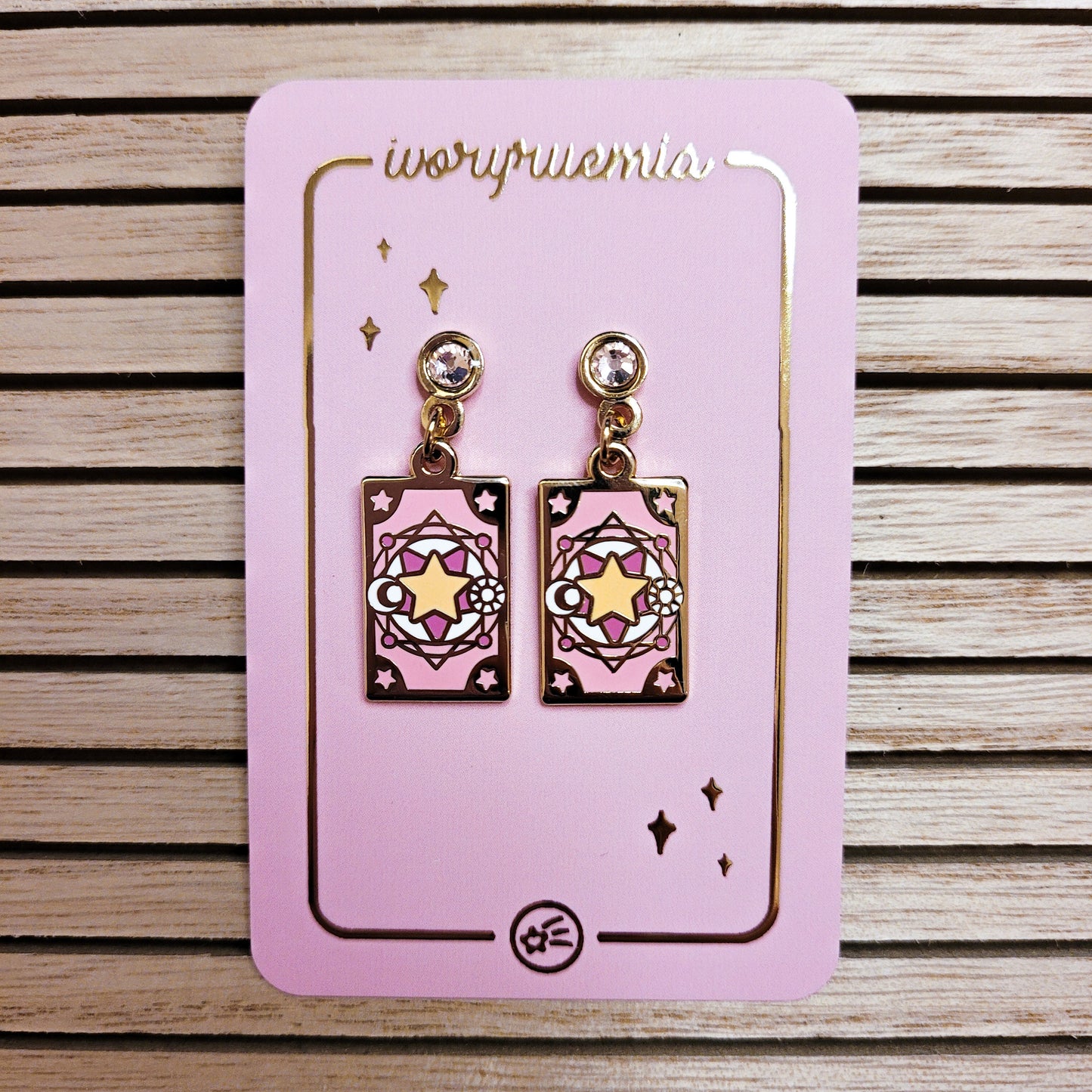 Sakura Tarot Earrings | Magical Girl Tarot