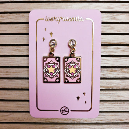 Sakura Tarot Earrings | Magical Girl Tarot