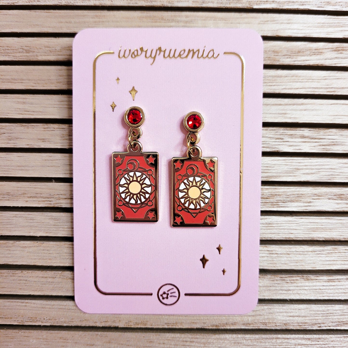Clow Tarot Earrings | Magical Girl Tarot